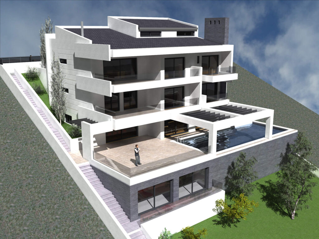 Design of a Double Residence in Drafi – Attiki (Proposal)